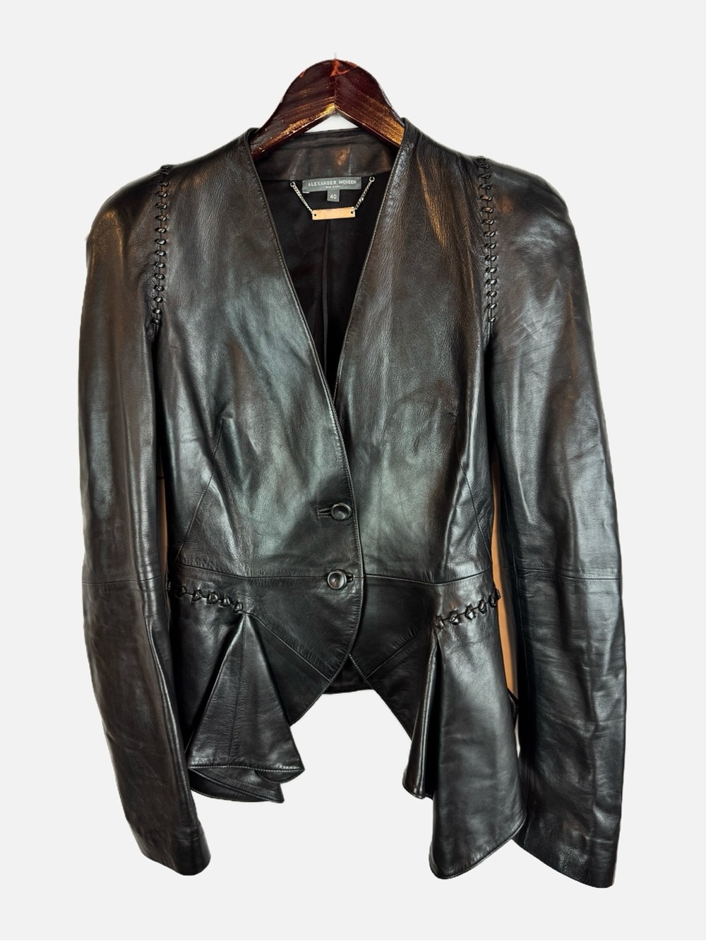 Alexander McQueen | Black Leather Jacket, EU 40
